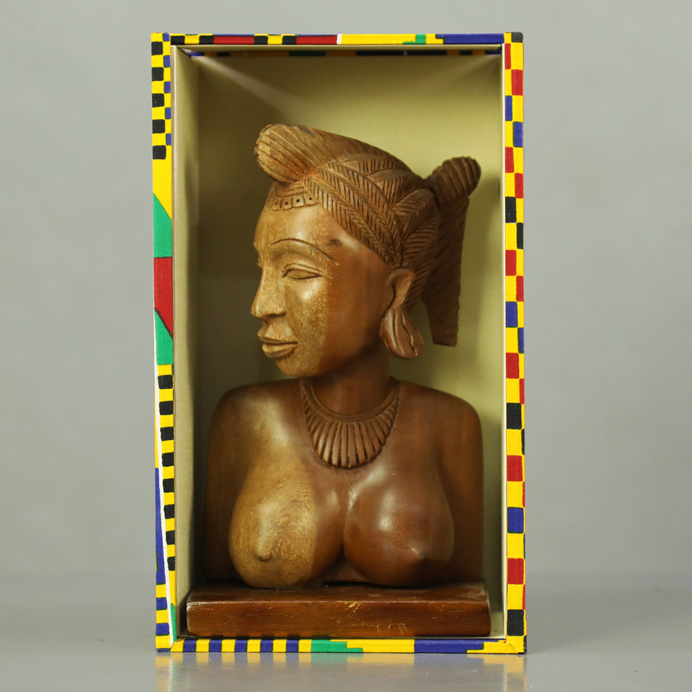 Statut Buste femme africaine en bois