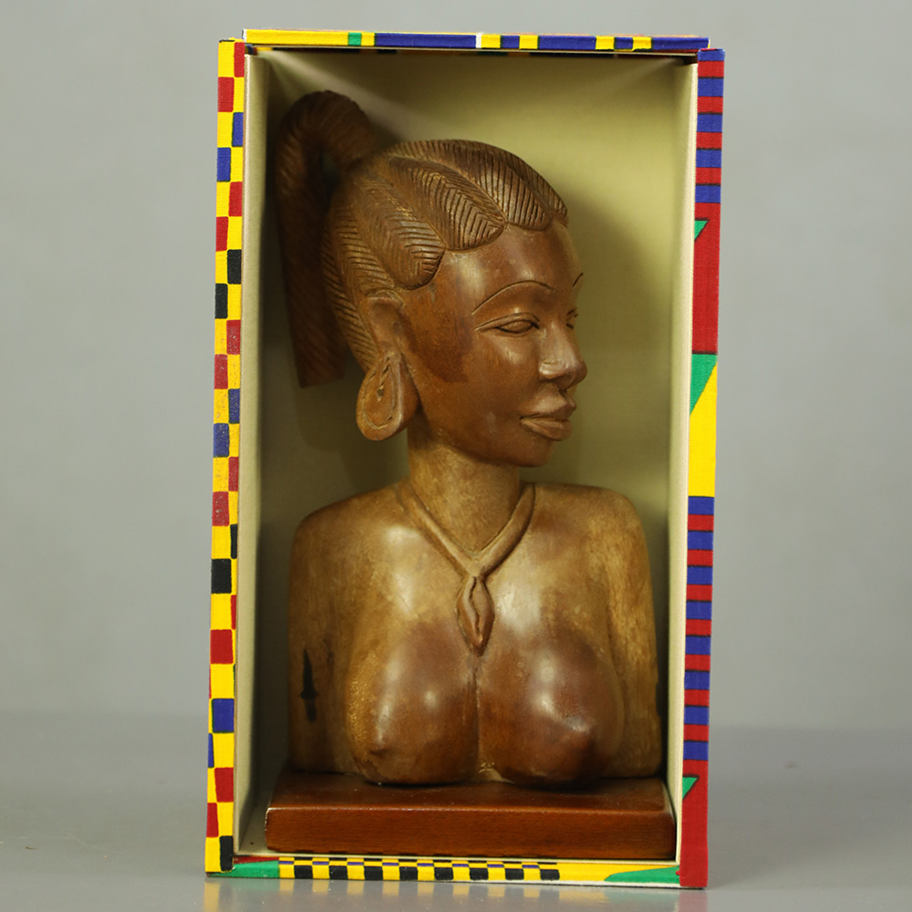 Statut Buste femme africaine en bois